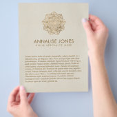 Flower of Life in Lotus – パステルゴールドとキャンバス チラシ (手)