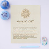 Flower of Life in Lotus – パステルゴールドとキャンバス チラシ (シングル)