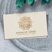 Flower of Life in Lotus – パステルゴールドとキャンバス 名刺