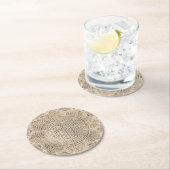 Flower of Life in Lotus Dot Artパステルゴルフ ラウンドペーパーコースター (インサイチュ)