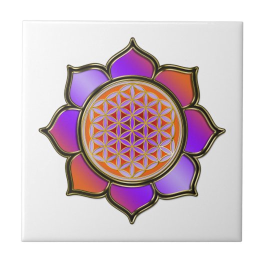 FLOWER OF LIFE - LOTUS VIOLET タイル (正面)