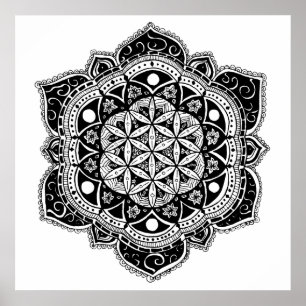 Flower of life Mandala ポスター