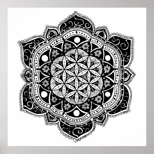 Flower of life Mandala ポスター (正面)