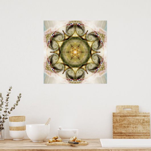 Flower of Life Mandala 19 Poster ポスター (キッチン)