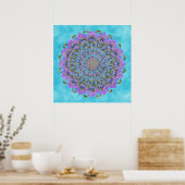 Flower Of Life - Mandala Indiaスタイル1ポスター ポスター (キッチン)