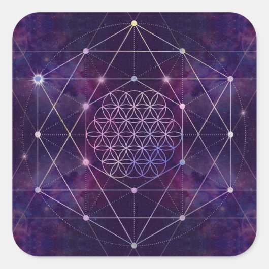 Flower of Life on Nebula – 空 スクエアシール (正面)