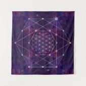 Flower of Life on Nebula – 空 タペストリー (正面(横))