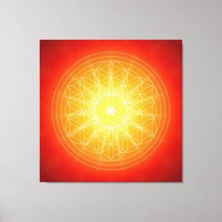 flower of life on sun mandala キャンバスプリント