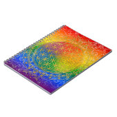 Flower of Life - Ornament Rainbow gold ノートブック (左側)