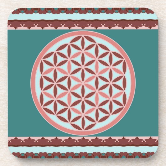 "Flower of Life – Pastel & Earthy Harmony" コースター (正面)