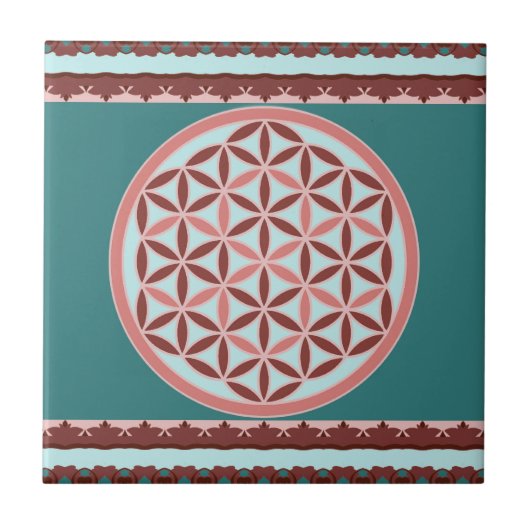 "Flower of Life – Pastel & Earthy Harmony" タイル (正面)