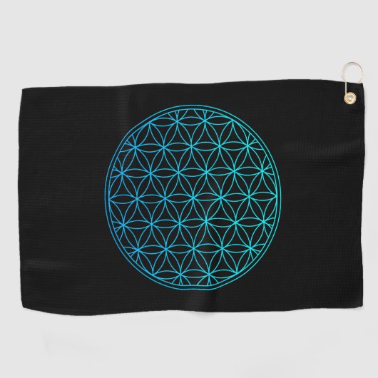 flower of life sacred geometry symbol ancient zen ゴルフタオル (横)