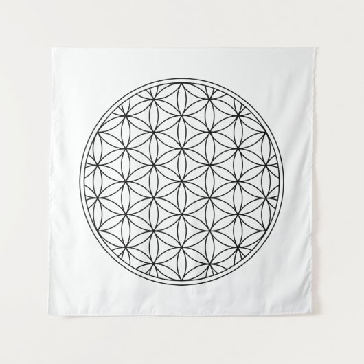 flower of life sacred geometry symbol ancient zen タペストリー (正面)