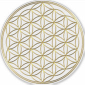 FLOWER OF LIFE - Sacred Geometry Symbol gold 2 シール (正面)