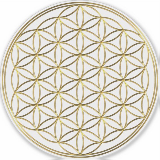 FLOWER OF LIFE - Sacred Geometry Symbol gold 2 シール (正面)