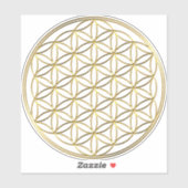 FLOWER OF LIFE - Sacred Geometry Symbol gold 2 シール (シート)