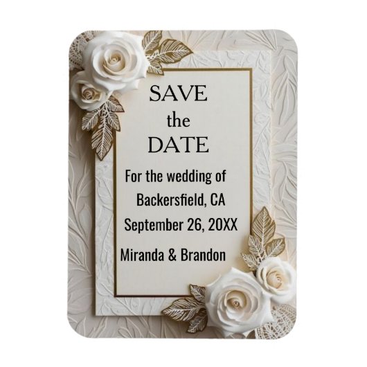 "Flower of Love" - Elegant & Unique Wedding Invita マグネット (縦)