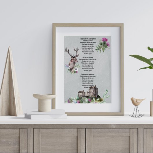 Flower of Scotland Lyrics光沢ポスター ポスター