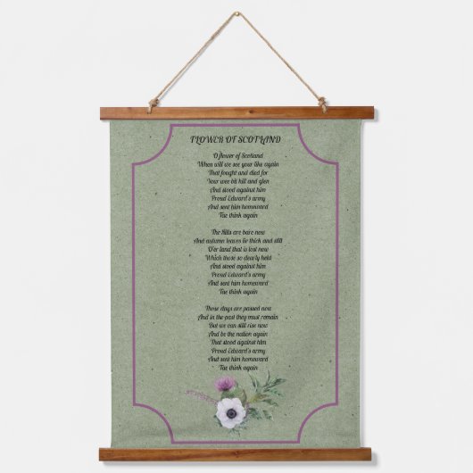 Flower of Scotland Lyrics  Hanging Tapestry 吊り下げ型タペストリー (正面)