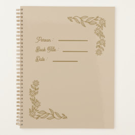 Flower Outline Book Cover プランナー手帳