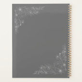 Flower Outline Book Dark Grey Cover プランナー手帳 (裏面)