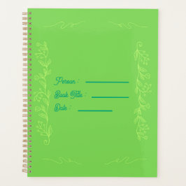 Flower Outline Book Green Cover プランナー手帳