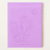 Flower Outline Book Purple Cover プランナー手帳 (裏面)