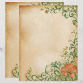 Flower Page Scrapbook & Junk Journal Supplies (正面/裏面)