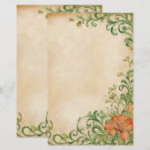 Flower Page Scrapbook & Junk Journal Supplies 便箋 (正面/裏面)