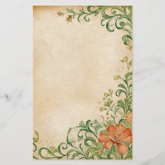Flower Page Scrapbook & Junk Journal Supplies 便箋 (正面)