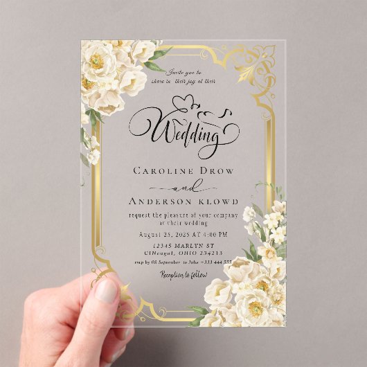 Flower passage for newlyweds アクリル招待状 (インサイチュ (ポータブル))