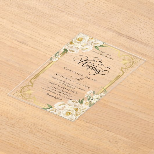 Flower passage for newlyweds アクリル招待状 (レイダウン)