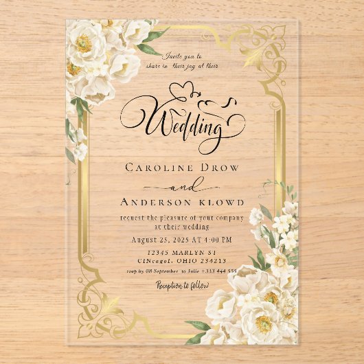 Flower passage for newlyweds アクリル招待状 (正面)