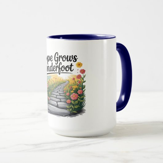 Flower Path - Nature-Inspired Mental Health Mug マグカップ (正面右)