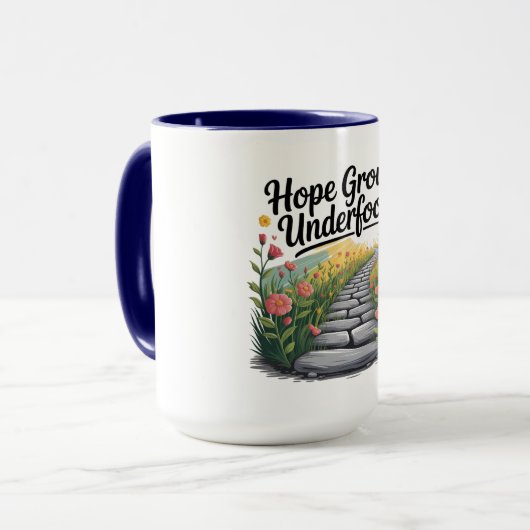 Flower Path - Nature-Inspired Mental Health Mug マグカップ (正面左)