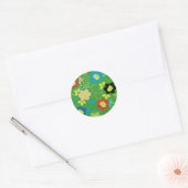 flower pattern ラウンドシール (封筒)
