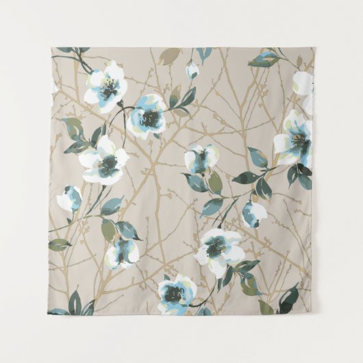 flower pattern design textile illustrationart,patt タペストリー (正面)