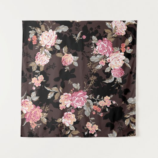 flower pattern design textile illustrationpattern, タペストリー (正面(横))