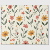 Flower Pattern Wrapping Paper | Elegant Floral Gif ラッピングペーパー (フラット)