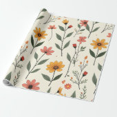 Flower Pattern Wrapping Paper | Elegant Floral Gif ラッピングペーパー (アンロールド)