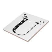 flower Patterned Letter U Tile タイル (側面)