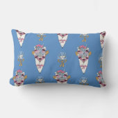 Flower & Perfume Bouquet Bundle on blue ランバークッション (正面)