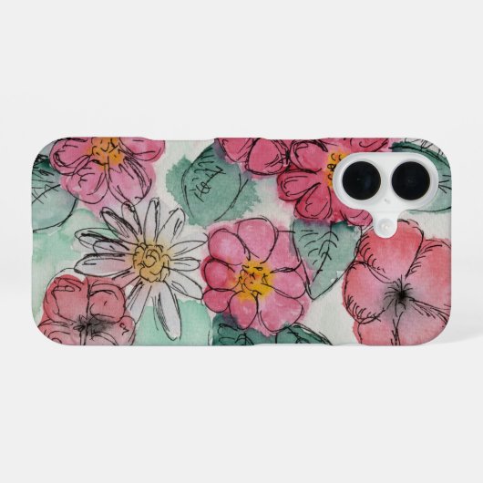 Flower Phone Case iPhone 16ケース (裏面横)