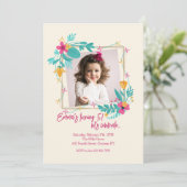 Flower Photo Frame for Girls 招待状 (スタンド正面)