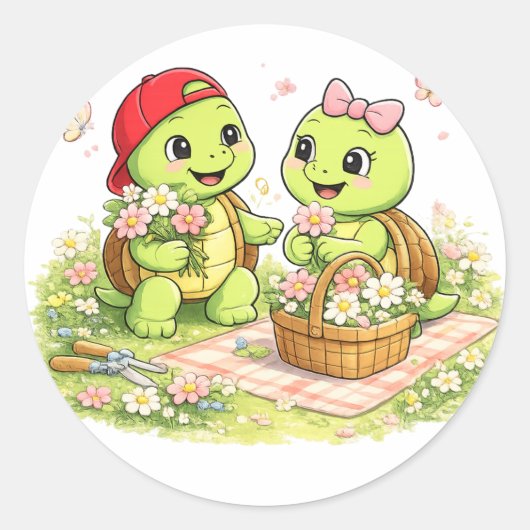 Flower Picking ラウンドシール (正面)