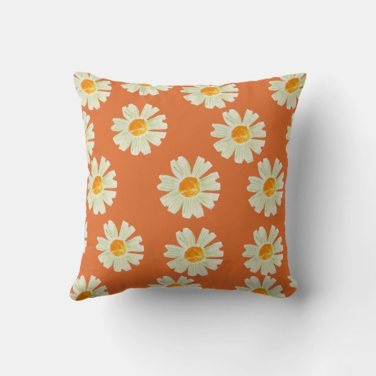 flower pillow orange colour クッション (裏面)