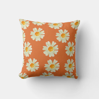 flower pillow orange colour クッション