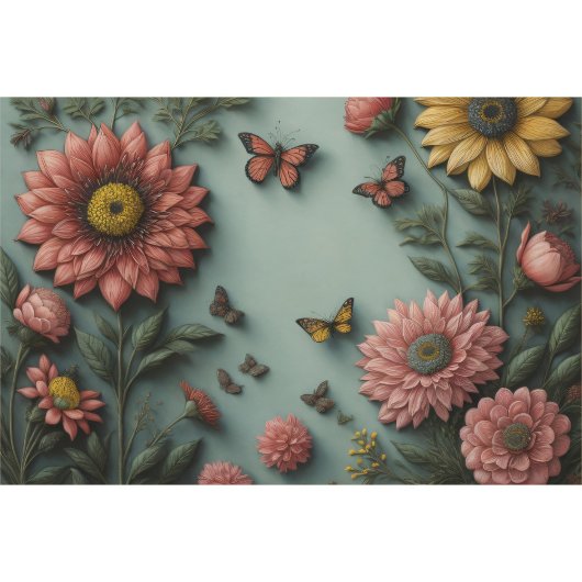 Flower poem postcard 5 decoupage tissue paper 薄葉紙