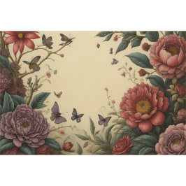 Flower poem postcard 6 decoupage tissue paper 薄葉紙