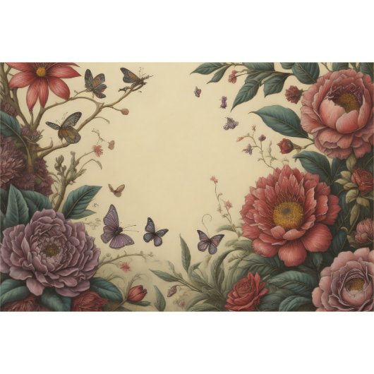 Flower poem postcard 6 decoupage tissue paper 薄葉紙